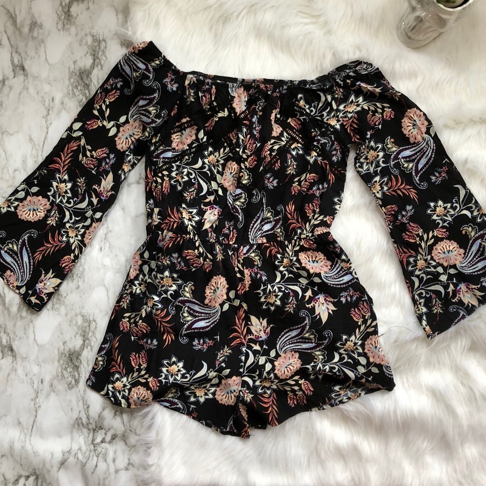 Xhilaration Black Off the Shoulder Romper